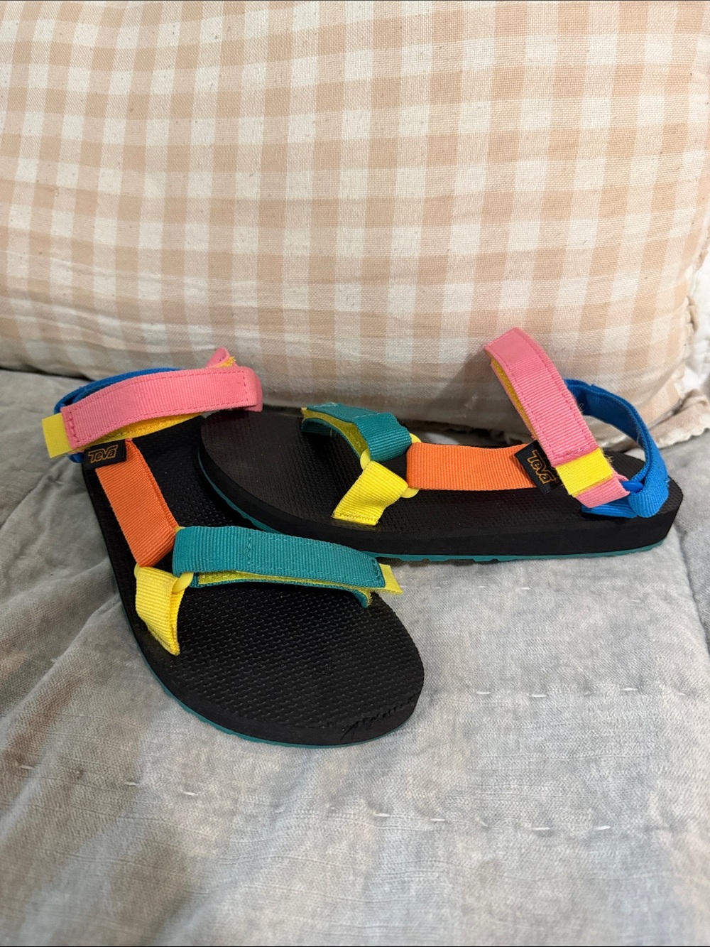 Teva Kids Multicolor Sport Sandals - Pink, Orange, Yellow, Teal, Blue